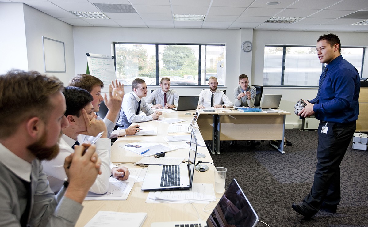 Audi apprentices in classroom