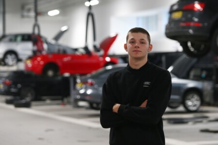 Audi Apprentice in workshop